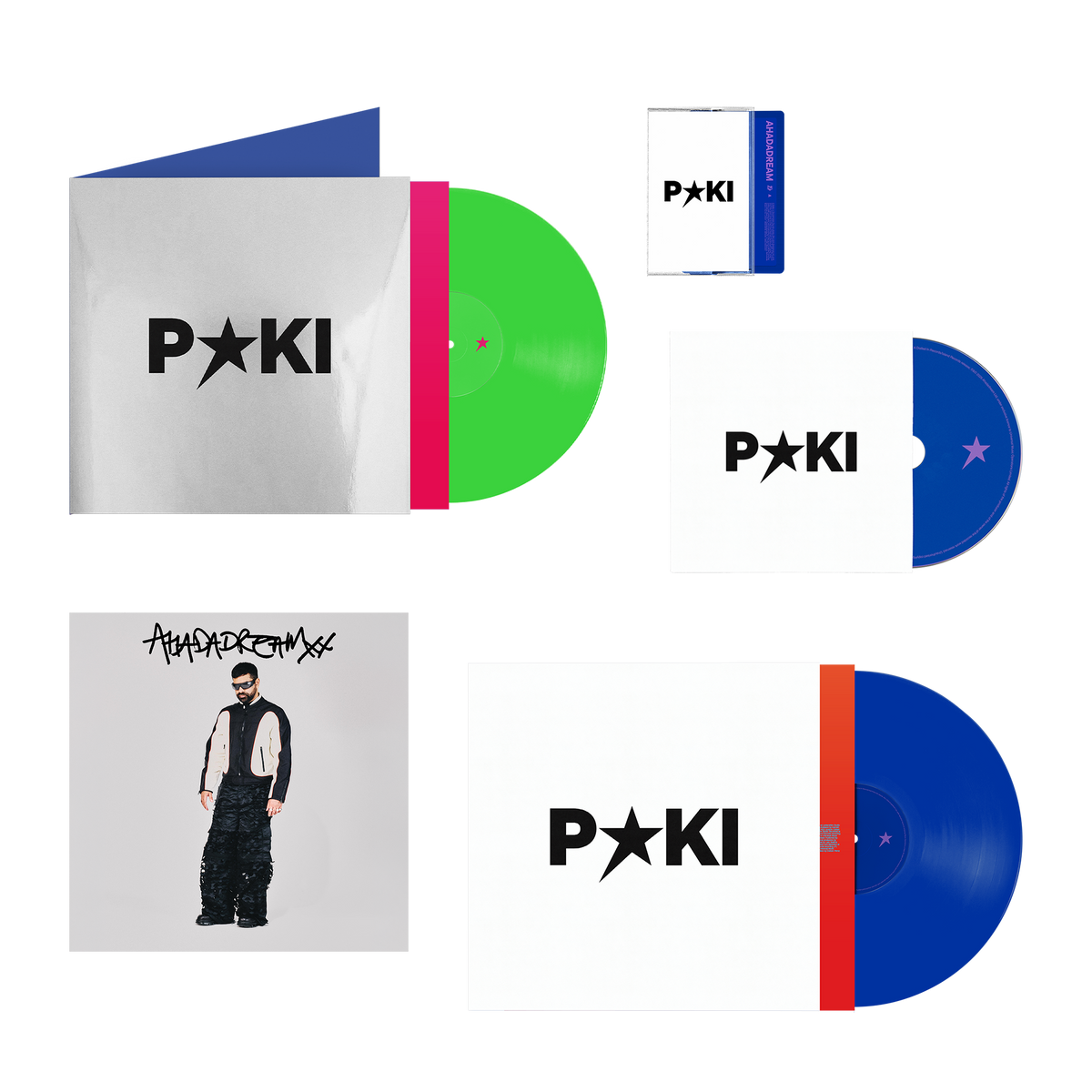 Green Vinyl + Blue Vinyl + CD + Cassette + Signed Art Card